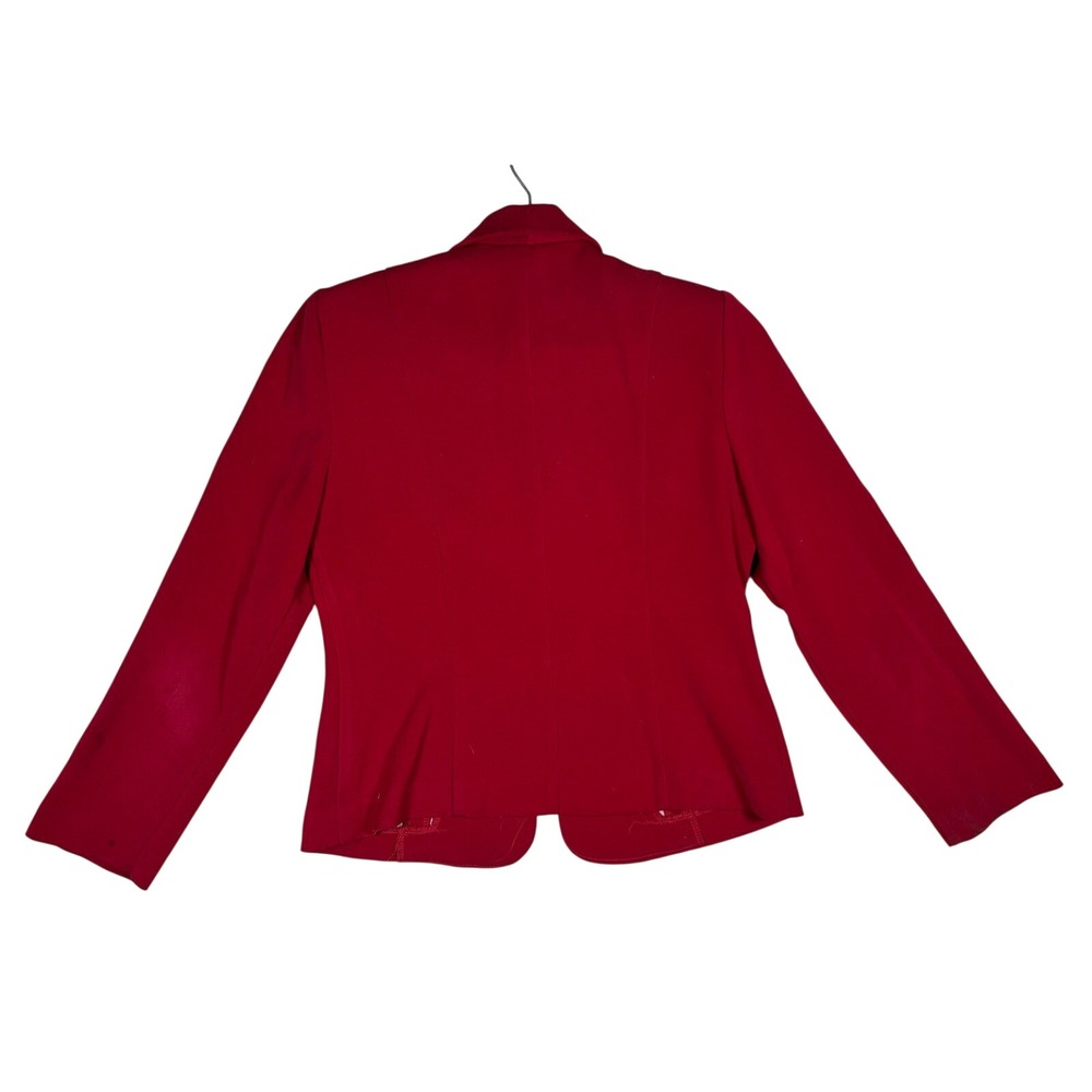 Jessica Howard Petite Red Blazer Shawl‎ Collar Multi Button Jacket Size 12P - Picture 2 of 8